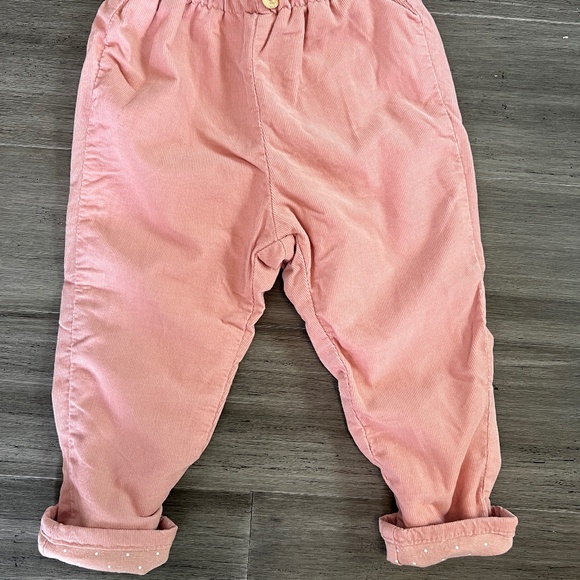 NWT Girls H&M Pink Soft Cotton Corduroy Jersey Lined Pants 2T - Picture 3 of 7